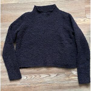 Navy blue Aerie fuzzy‎ mock neck sweater size M